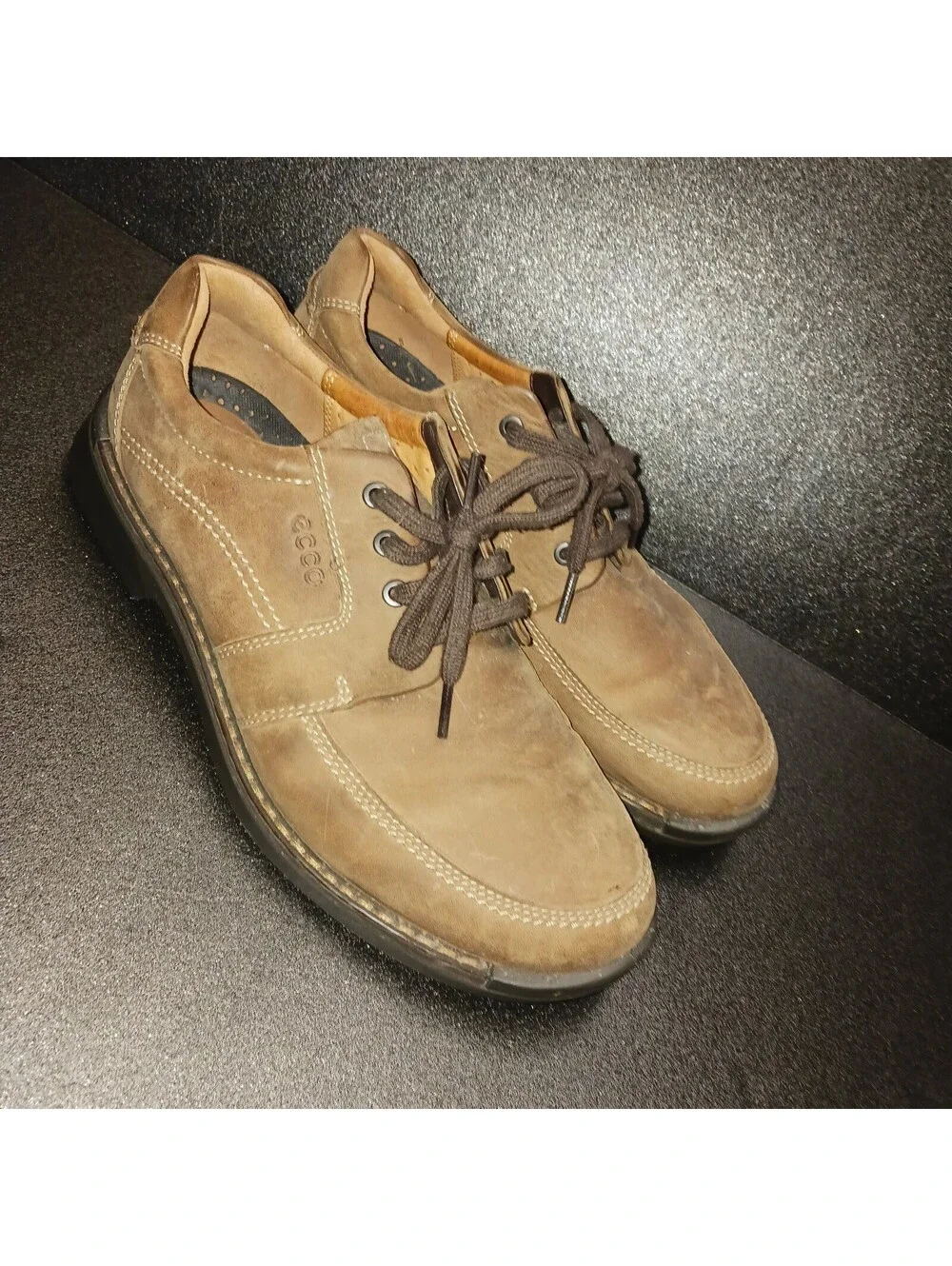 Ecco Mens  Brown  Leather  Fusion 11 Tie  Lace Up Shoes Size  11  Eu 44